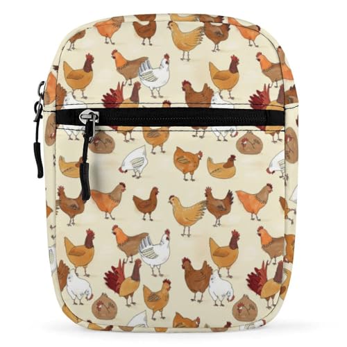 Qjjinxior Umhängetasche, grünes Fußballfeld, Umhängetasche, Mehrzwecktasche, kleine Umhängetasche für Arbeit, Business, Reisen, Ein Hühnerbrute, Einheitsgröße von Qjjinxior