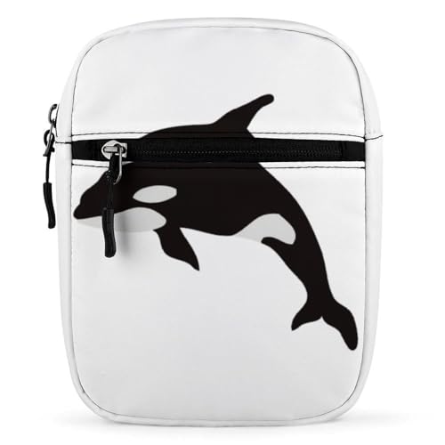 Qjjinxior Umhängetasche, grünes Fußballfeld, Umhängetasche, Mehrzwecktasche, kleine Umhängetasche für Arbeit, Business, Reisen, Killerwal-Muster, Einheitsgröße von Qjjinxior