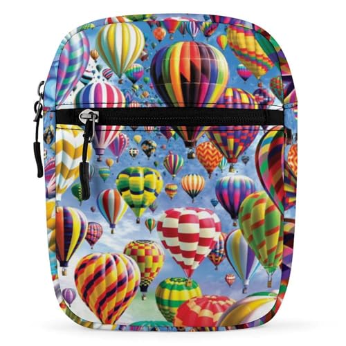 Qjjinxior Umhängetasche, niedliche Eule, lustiges Eulenmuster, Umhängetasche, Mehrzwecktasche, kleine Umhängetasche für Arbeit, Business, Reisen, Heißluftballon-Himmel, Einheitsgröße von Qjjinxior
