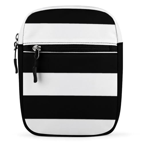 Qjjinxior Umhängetasche, schwarze Streifen, Crossbody-Tasche, Mehrzwecktasche, kleine Umhängetasche für Arbeit, Business, Reisen von Qjjinxior