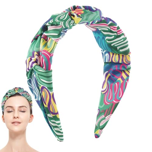 Qkbuza Boho-Haarbänder, Blumendruck, Boho-Haarbänder, Haarstyling-Zubehör, schweißabsorbierende Kopfbedeckung für Dating von Qkbuza