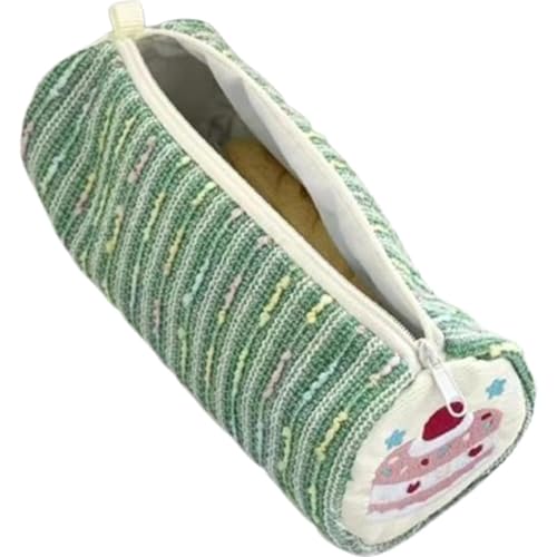 Qkbuza Green 2 Stuck Erdbeer-Federmäppchen Stifthalter-Münzbeutel Süße Kleine Bleistiftbox Großes Erdbeer Fassungsvermögen Make-up-Tasch Für Teenager, Studenten Und Kinder 18.5x8 cm von Qkbuza