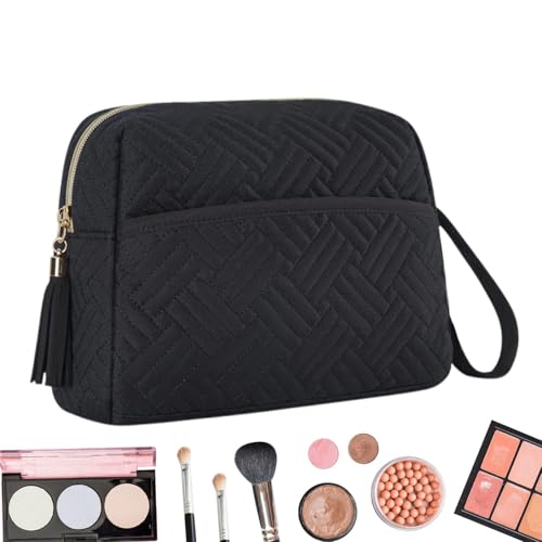 Qkbuza Make-up-Aufbewahrungstasche, Make-up-Tasche mit großem Fassungsvermögen | Frauen-Reißverschluss-Beutel-Organisator-Kasten,Tragbare, wasserdichte Reisekosmetiktasche mit großem Fassungsvermögen von Qkbuza