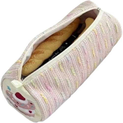 Qkbuza Pink 2 Stuck Erdbeer-Federmäppchen Stifthalter-Münzbeutel Süße Kleine Bleistiftbox Großes Erdbeer Fassungsvermögen Make-up-Tasch Für Teenager, Studenten Und Kinder 18.5x8 cm von Qkbuza