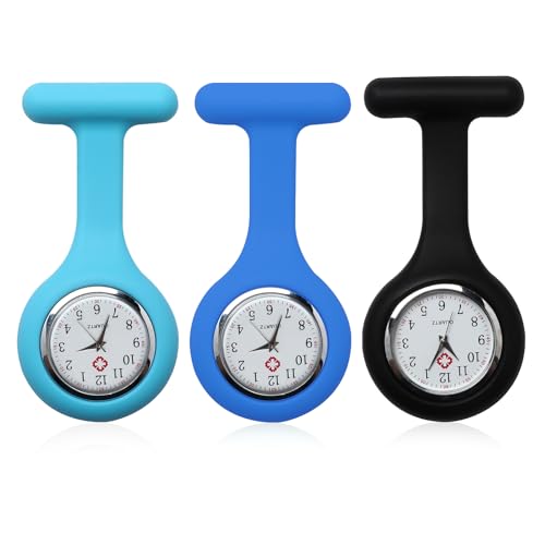 Taschenuhr, Krankenschwesteruhr, Brosche, Silikon-Krankenschwesteruhr mit Brosche, Infektionskontrolle, Taschenuhr mit Anstecknadel für Gesundheitswesen, Krankenschwestern, Ärzte, Sanitäter, Taschenuhr, Krankenschwesteruhr, Brosche, Silikon-Krankenschwesteruhr mit Brosche, Infektionskontrolle, Taschenuhr mit Anstecknadel für Gesundheitswesen, Krankenschwestern, Ärzte, Sanitäter, von Qkhcable
