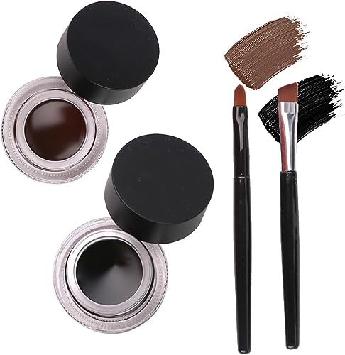 2 In 1 Black And Brown Gel Eyeliner Set, Dual Colour Waterproof Eyeliner 2 Bottles Pack, Dual Colour Waterproof Eyeliner, Dual Colour Eyeliner Cream with Brush. von Qklovni