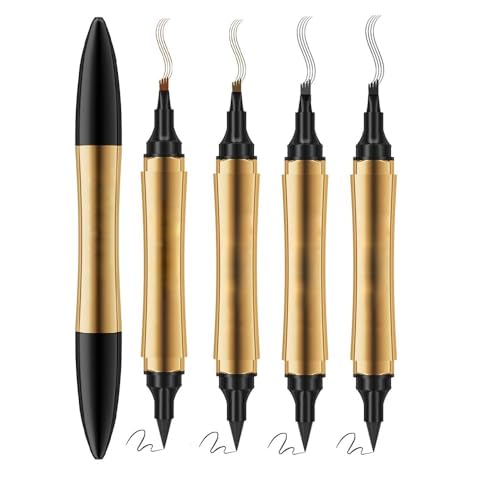 2 in 1 Magic Eyebrow Pencil,2024 Upgrade 3D Microblading Eyebrow Tattoo Pencil 4 Fork Tip with Eyeliner for Natural Eyebrow Makeup. (Mix) von Qklovni