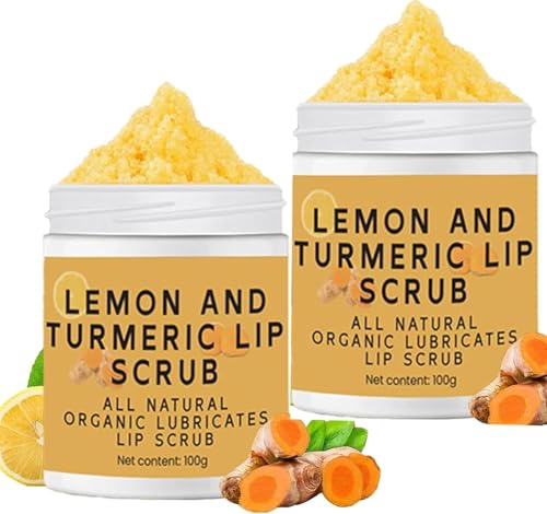 2Pcs Turmeric Lemon Lip Scrub for Dark Lips, Exfoliating Lip Scrub & Nourish Lip Scrub, Natural Scrub & Turmeric Lip Scrub and Balm for Dry, Chapped, Reduce Fine Lines Lip, 100g 2Pcs Turmeric Lemon Lip Scrub for Dark Lips, Exfoliating Lip Scrub & Nourish Lip Scrub, Natural Scrub & Turmeric Lip Scrub and Balm for Dry, Chapped, Reduce Fine Lines Lip, 100g von Qklovni