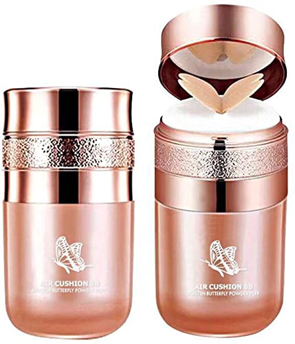 Butterfly Cushion BB Cream, Air Cushion CC Cream BB Cream, Moisturizing Concealer, Bright Makeup Base Long Lasting with Butterfly Makeup Sponge. (Natural Skin Color) von Qklovni