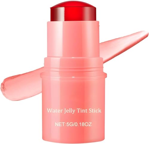 Cooling Water Jelly Tint,Makeup Lip Tint, Milk Jelly Tint,Jelly Blush Stick Milk Blush,Sheer Lip & Cheek Stain,Buildable Watercolor Finish,1000+ Swipes Per Stick (Pink) von Qklovni