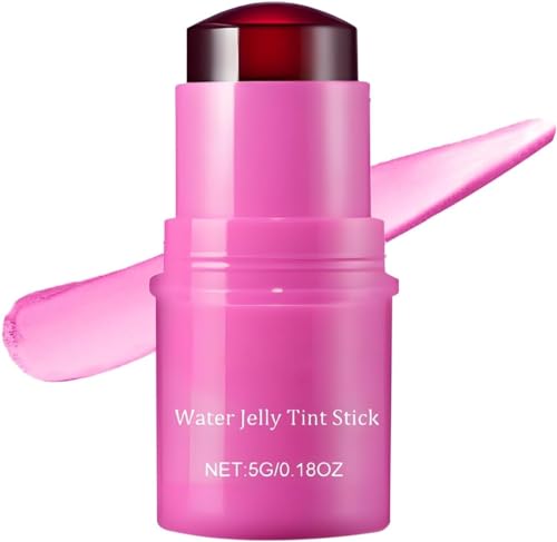 Cooling Water Jelly Tint,Makeup Lip Tint, Milk Jelly Tint,Jelly Blush Stick Milk Blush,Sheer Lip & Cheek Stain,Buildable Watercolor Finish,1000+ Swipes Per Stick (Purple) von Qklovni