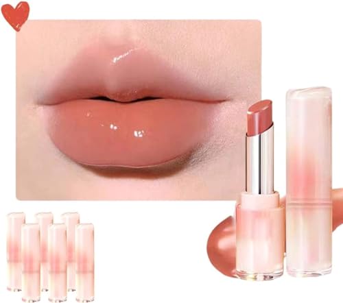 Juicy Lipstick, Plumping Lip Balm, Jelly Plumping Lip Tint Lip Gloss Mirror Finish, Long Lasting Lip Stain Moisturizing Lipstick Lip Moisturizer for Women (1#) von Qklovni