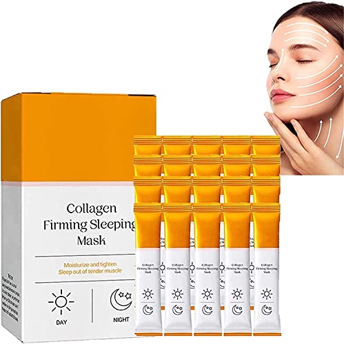 Korean Collagen Moisturizing Firming Anti Aging Mask, Wash-Free Sleeping Mask, Portable Face Mask for Women & Men 20 packs/Box (1box) von Qklovni