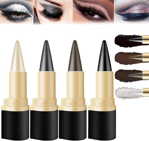 Long Wear Gel Eyeliner, Natural Black Eyeliner Cream Waterproof Smudge Proof Gel Eyeliner,Liquid Eyeliner Pencil Smokey Eyeshadow Palette Stick. (4pcs) von Qklovni