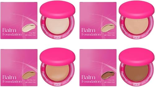 Peptide Bounce Balm Foundation, Age Defying Peptide Bounce Balm, Hydrating Covering Peptides Foundation for Older Women, Medium Buildable Coverage Balms Foundation Makeup. (Mix 4pcs, 8cm) von Qklovni