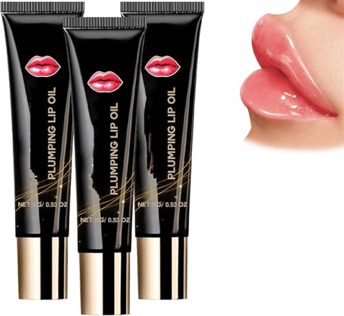 Plumpify Plumping Serum Oil, Plumpify Lip Serum, Lip Boosting Serums, Moisturizing Lip Plumper, Hydrating Moisturizing Lips Oil, Hydrating Lip Gloss Set for Dry Lips. (3pcs) von Qklovni