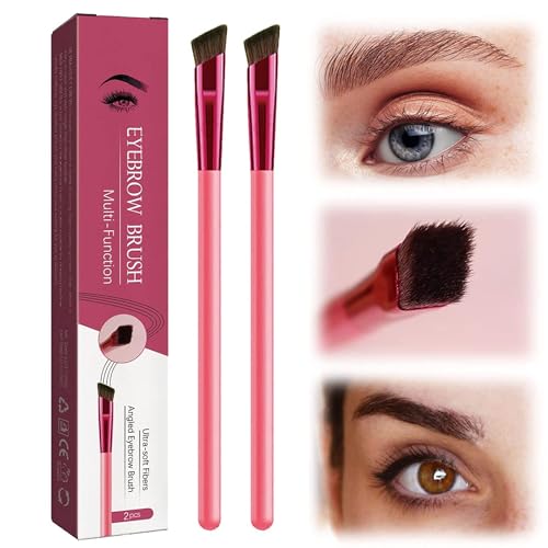 Professional Eyebrow Brush, Multi Function Eyebrow Brush, Three-dimensional Concealer Makeup Brush, Angled Eyebrow Hairline Brush for Women Girls. (6pcs) von Qklovni
