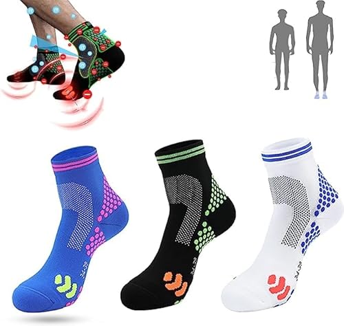 Qklovni 3 Paar HIGHERSOCKS 2023 Far Infrarot Schorl Titan Ionen Heightening Booster Socken Knöchel Kompressionssocken High Elastic Unisex, L, Einheitsgröße von Qklovni