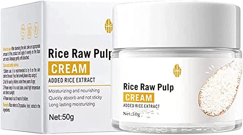 Rice Raw Pulp Cream for Face, Improves Moisture Skin Barrier, Nourishes Deeply, Facial Moisturizing,Nourishing and Hydrating with Rice Extract for Women (1pcs) von Qklovni