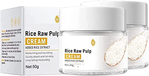 Rice Raw Pulp Cream for Face, Improves Moisture Skin Barrier, Nourishes Deeply, Facial Moisturizing,Nourishing and Hydrating with Rice Extract for Women (2pcs) von Qklovni