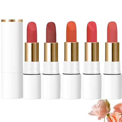 Sheer Matte Lipstick Matte Cream, Lip Stick Matte, Light Matte Non-stick Lipstick Makeup Waterproof. (5pcs, 5cm) von Qklovni