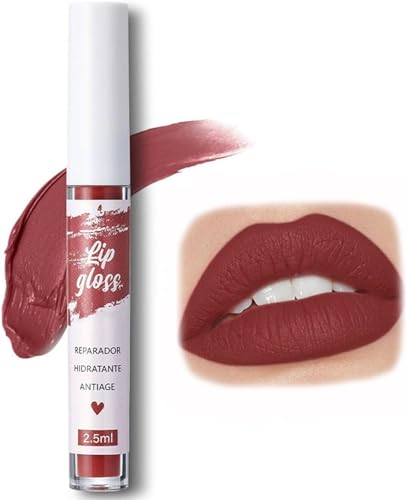 Single Stick Non-Stick Cup Matte Mist Velvety Lip Gloss, 12 Colors Matte Lip Gloss Long Lasting Waterproof Non-Fading Lipstick,Lip Glaze. (01#, 10cm) von Qklovni