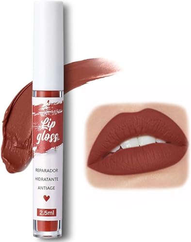 Single Stick Non-Stick Cup Matte Mist Velvety Lip Gloss, 12 Colors Matte Lip Gloss Long Lasting Waterproof Non-Fading Lipstick,Lip Glaze. (03#, 10cm) von Qklovni
