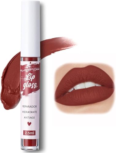 Single Stick Non-Stick Cup Matte Mist Velvety Lip Gloss, 12 Colors Matte Lip Gloss Long Lasting Waterproof Non-Fading Lipstick,Lip Glaze. (06#, 10cm) von Qklovni