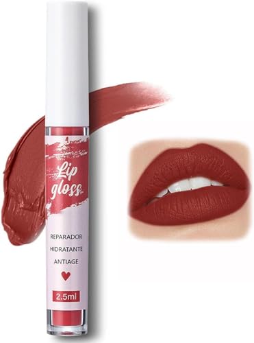 Single Stick Non-Stick Cup Matte Mist Velvety Lip Gloss, 12 Colors Matte Lip Gloss Long Lasting Waterproof Non-Fading Lipstick,Lip Glaze. (12#, 10cm) von Qklovni