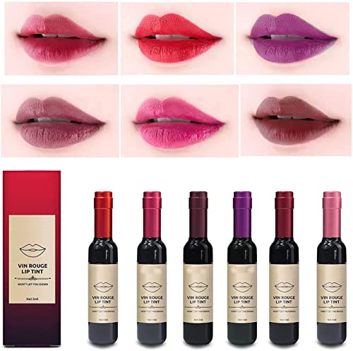 Wine Lipstick Matte Long Lasting Waterproof Lip Tint Set Lip Gloss Lip Stain - Ideal for Girlfriends, Women, Moms, 6 Colors von Qklovni