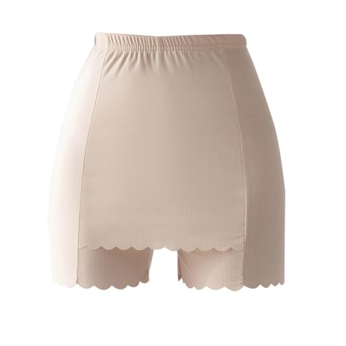 Qkydky Spitze Unterhose mit Bein Damen Nahtlos Unterwäsche Unter Rock Anti-Chafing Miederpants Rock Kurz Hipster Boxershorts Miederslips, Bauchweg Unterhose Damen(L, Haut-Farbe) von Qkydky