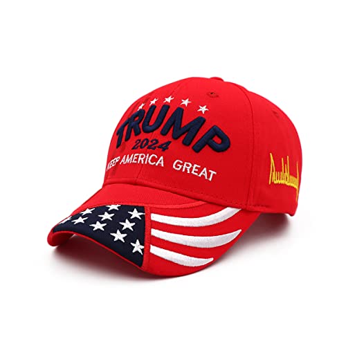 Trump 2024 Hut Donald Trump Hat Take America Back MAGA USA Verstellbare Baseballkappe, Tr-Rot, M/L von Qmdod