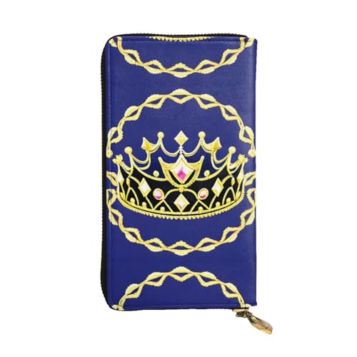 QmeNa Fantasy Tiara-Leder-Clutch-Geldbörse mit Reißverschluss, für Dating, Reisen, Einkaufen, Valentinstagsgeschenk, Schwarz , Einheitsgröße von QmeNa