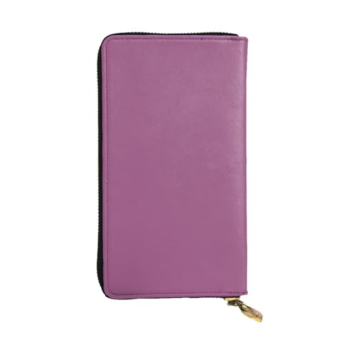 QmeNa Lange Clutch-Geldbörse aus Leder, einfarbig, Weinrot, mit Reißverschluss, für Dating, Reisen, Einkaufen, Valentinstagsgeschenk, Schwarz , Einheitsgröße von QmeNa