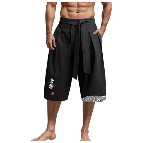 Qmfvqi Blitzangebote des Tages 2025 Japanische Hose Herren Kurze Taro-Leinen Traditionelle japanische Kleidung mit Kordelzug Sommer Casual Leicht Strand Jogger Yoga Gym Trekking Japan Hose Qmfvqi Blitzangebote des Tages 2025 Japanische Hose Herren Kurze Taro-Leinen Traditionelle japanische Kleidung mit Kordelzug Sommer Casual Leicht Strand Jogger Yoga Gym Trekking Japan Hose von Qmfvqi