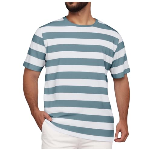 Qmfvqi Ringelshirt Herren Blau Weiß Karneval Gestreiftes Kurzarm T-Shirts Ringelshirt Bluse Bequem Lässig Gestreifte T-Shirt Matrosen Kostüm Karneval Oberteile Basic Casual Rundhals Top Matrosen Qmfvqi Ringelshirt Herren Blau Weiß Karneval Gestreiftes Kurzarm T-Shirts Ringelshirt Bluse Bequem Lässig Gestreifte T-Shirt Matrosen Kostüm Karneval Oberteile Basic Casual Rundhals Top Matrosen von Qmfvqi
