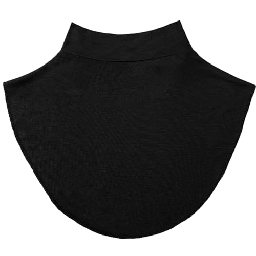 Fake Rollkragen Frauen Baumwolle ärmellos Rollkragen solide Hälfte Top Pullover Kragen Faux abnehmbaren warmen Kragen Datenschutz für Damen, Mädchen verwenden (schwarz) von QmjdDymx