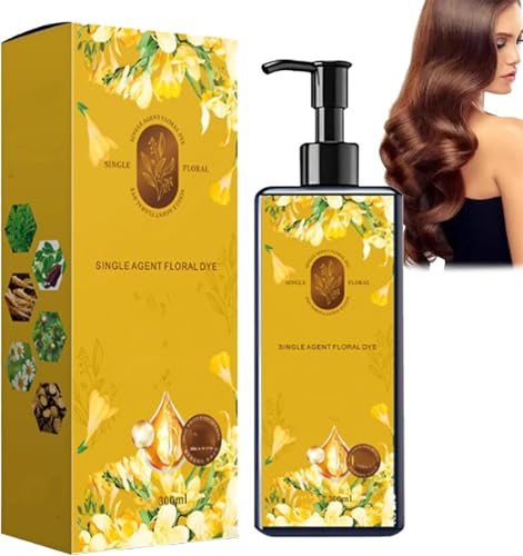 Pflegende pflanzliche Haarfarbe, langanhaltendes und natürliches Haarfarb-Shampoo für Grauabdeckung, macht weich und verleiht Glanz, botanische sanfte Haarfärbecreme für Männer und Frauen von Qoobom