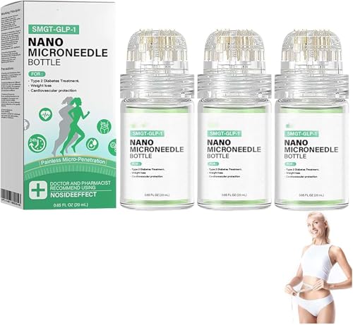 Sabax SMGT-GLP-1 Nano-Microneedle Bottle, 10ml Nano Microneedle Bottle Weight Loss, Long Lasting Microneedle bottles for Women and Man (3Pcs) von Qoobom