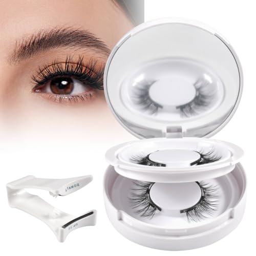 Magnetische Wimpern, Magnet Wimpern Ohne Eyeliner, 3D Fake Magnetic Lashes Natürlicher Look, Magnetic Eyelashes Set Mit Zange, Kein Kleber erforderlich Wimpern Magnetic(Schwarz) von Qooloo