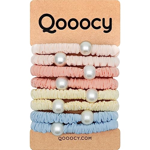 Qooocy Haargummi-Armbänder, Haargummis für Damen und Mädchen, Pferdeschwanz-Halter für dickes Haar, überlegene starke, dehnbare, geflochtene Haargummis, keine Rutschschäden, Falten-Haarbänder, 8 Stück Qooocy Haargummi-Armbänder, Haargummis für Damen und Mädchen, Pferdeschwanz-Halter für dickes Haar, überlegene starke, dehnbare, geflochtene Haargummis, keine Rutschschäden, Falten-Haarbänder, 8 Stück von Qooocy
