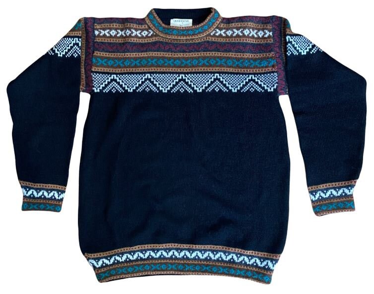Schwarzer Alpaka Pullover | Wollpullover Unisex Weicher Strickpullover Boho Handgewebter von QoriHome