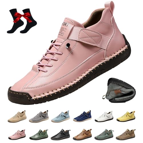 Elira Bequeme, Stützende Sneakers, Novae Fashion Schuhe, Barfuss Schuhe Damen, Effektive Unterstützung des Fußgewölbes Weiche, Lässig, Modisch, Leicht, Weich, Bequem, rutschfeste (47,Rosa) von Qosigote