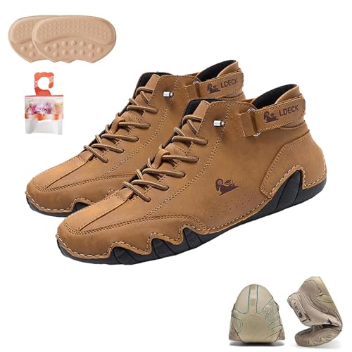 Qosigote Alpaca Hallux – Ergonomische & Schmerzlindernde Hallux Valgus Leder-Barfußschuhe, Alpaca Barfußschuhe, Vogany wasserdichte Und Atmungsaktive Orthopädische Schuhe (Braun,39) von Qosigote