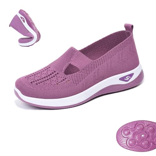 Qosigote Annelie Sommerschuh - Der Leichtigkeit Spürbar Macht, Annelie Schuhe, Podoback Schuhe, Orthopädische Lauflernschuhe Für Damen Leichtigkeit Bequem (Dunkelviolett,40) von Qosigote