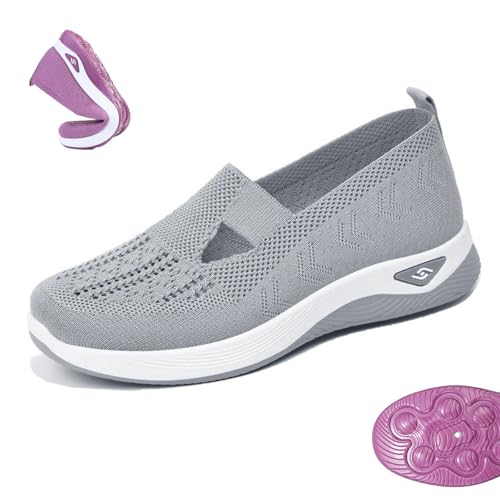 Qosigote Annelie Sommerschuh - Der Leichtigkeit Spürbar Macht, Annelie Schuhe, Podoback Schuhe, Orthopädische Lauflernschuhe Für Damen Leichtigkeit Bequem (Grau,40) von Qosigote