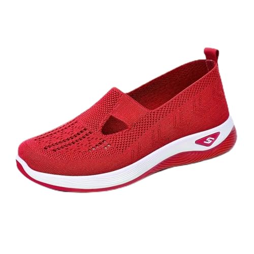 Qosigote Annelie Sommerschuh - Der Leichtigkeit Spürbar Macht, Annelie Schuhe, Podoback Schuhe, Orthopädische Lauflernschuhe Für Damen Leichtigkeit Bequem (Rot,41) von Qosigote