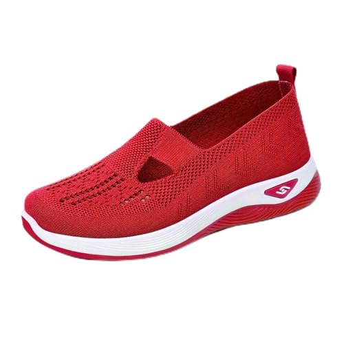 Qosigote Annelie Sommerschuh - Der Leichtigkeit Spürbar Macht, Annelie Schuhe, Podoback Schuhe, Orthopädische Lauflernschuhe Für Damen Leichtigkeit Bequem (Rot,42) von Qosigote