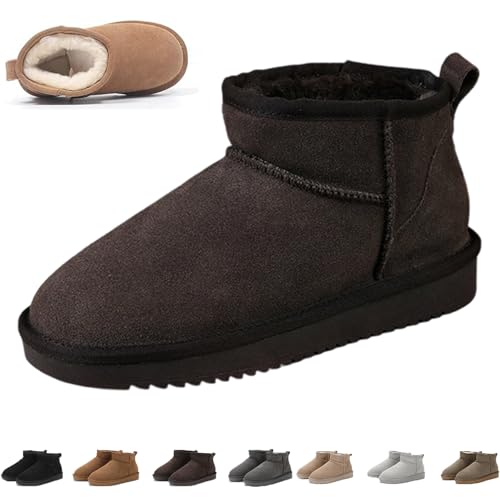Qosigote Aurora Hikari Wolkis 2.0 Winterstiefel Damen, Robust & Stylisch Mini - Stiefel Für Damen, Wasserabweisend Stiefelette, Anti-Rutsch Sohle (Schokolade,36) von Qosigote