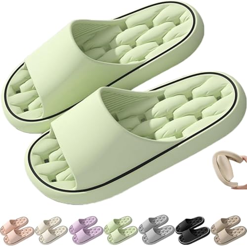 Qosigote Baumme Ergonomische, Ultraweiche, Schnelltrocknende Hausschuhe, Dicke Sohle Orthopädische Slipper Für Maximalen Komfort Rutschfeste Und Weiche Hausschuhe (Grün,40/41EU) von Qosigote